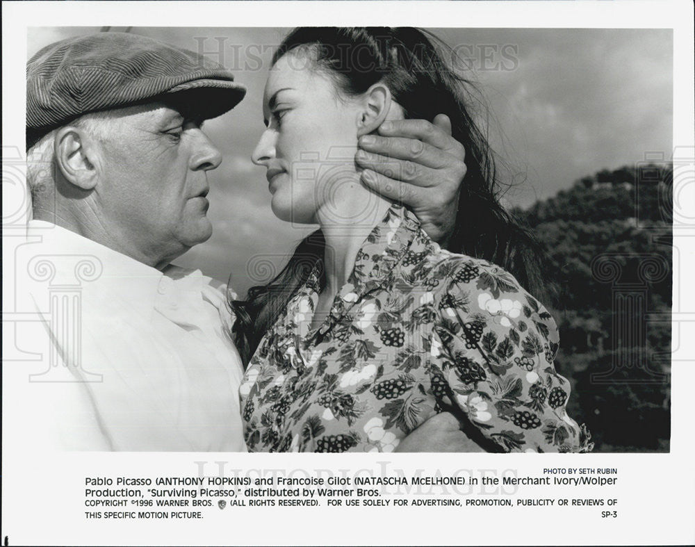 1996 Press Photo Anthony Hopkins &amp; Natascha McElhone in &quot;Surviving Picasso&quot; - Historic Images