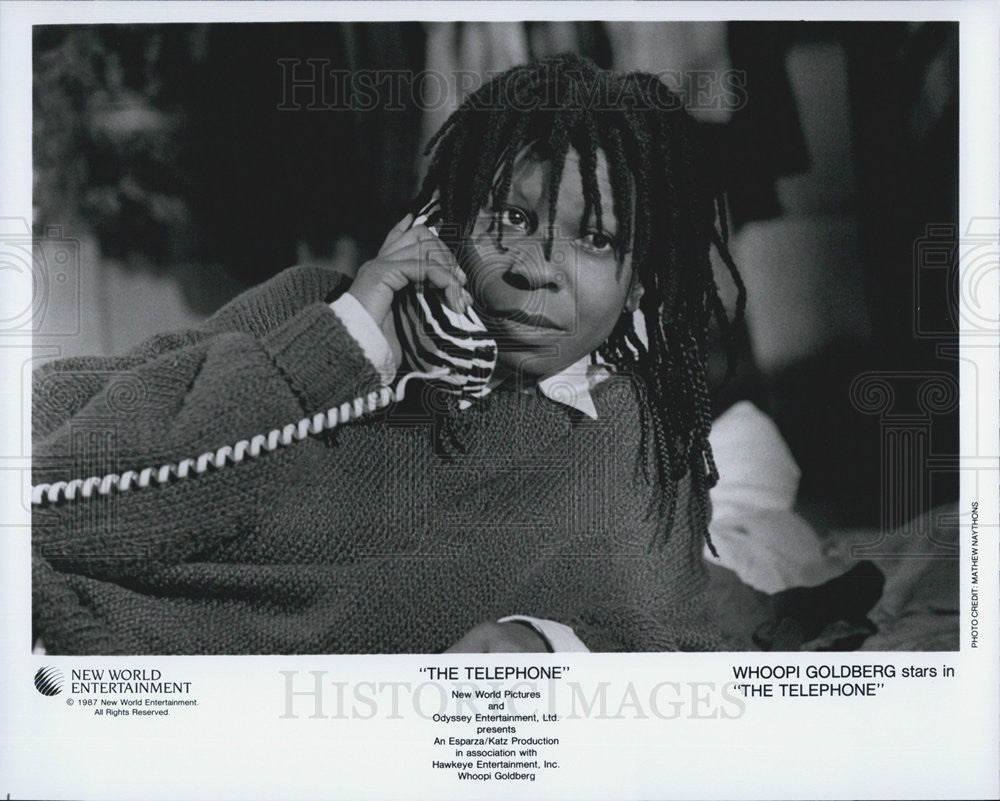 1987 Press Photo Whoppi Goldberg in &quot;The Telephone&quot; - Historic Images