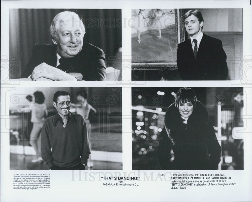 1984 Press Photo Ray Bolger,Mikhail Baryshinikov,Liza Minnelli,Sammy Davis Jr - Historic Images