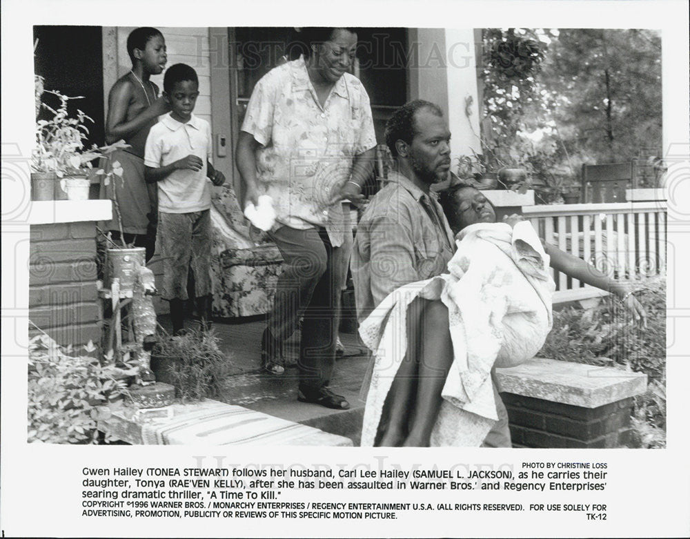 1996 Press Photo Tonea Stewart, Samuel L Jackson, Rae&#39;ven Kelly, A Time to Kill - Historic Images