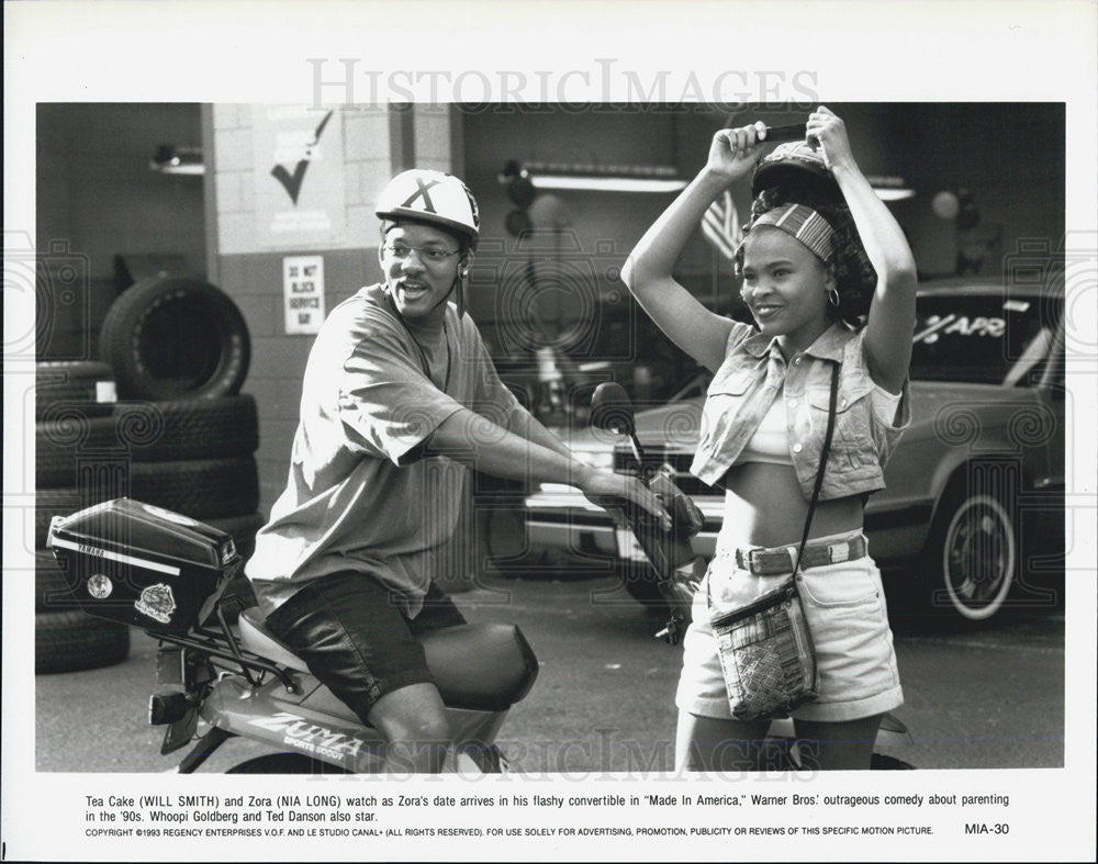 1993 Press Photo Will Smith &amp; Nia Long in &quot;Made in America&quot; - Historic Images