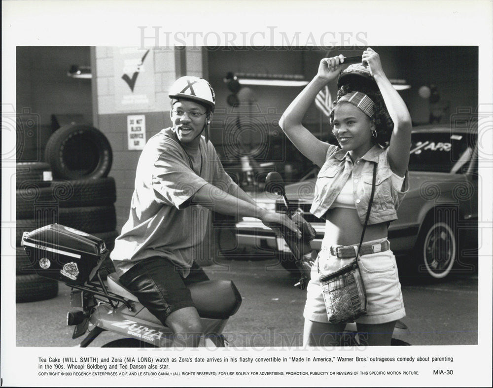 1993 Press Photo Will Smith & Nia Long in "Made in America" - Historic Images