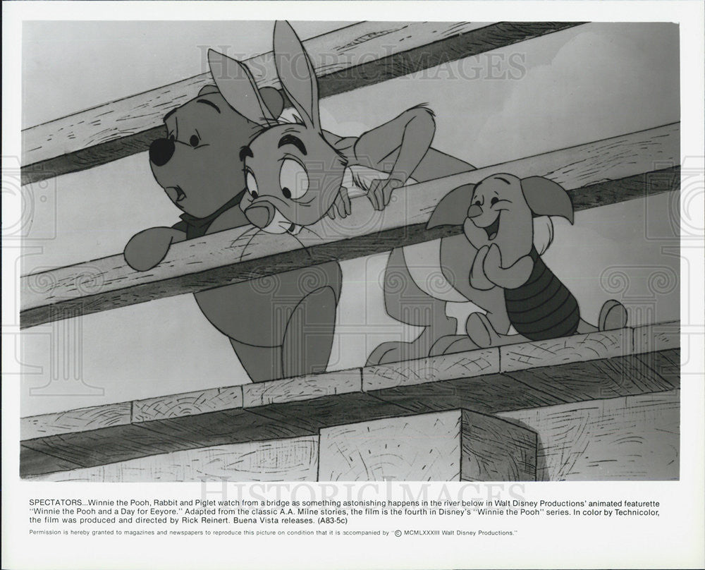 Press Photo Winnie the Pooh,Rabbit &amp; Piglet &quot;Winnie the Pooh &amp; a Day for Eeyore&quot; - Historic Images