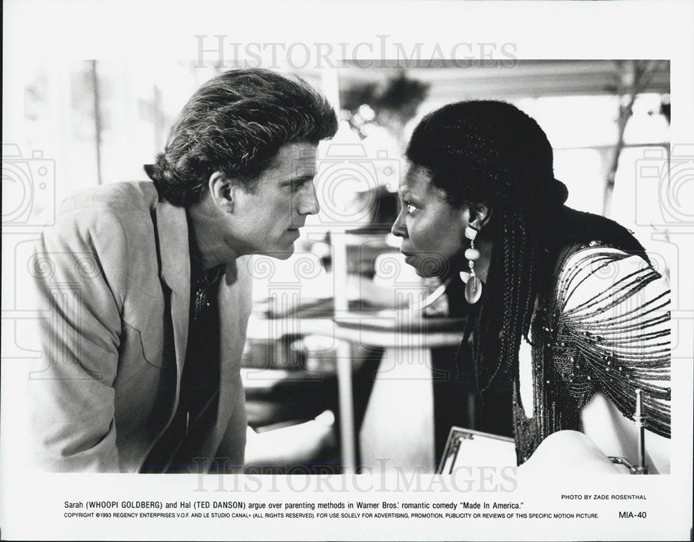 1993 Press Photo Whoopi Goldberg Ted Danson MADE IN AMERICA - Historic Images