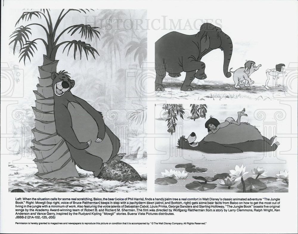 Press Photo Baloo, the Bear, Mowgli in  &quot;The Jungle Book&quot; - Historic Images