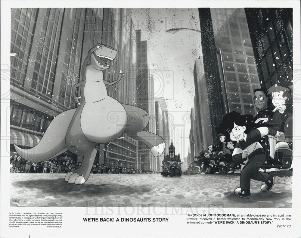 1993 Press Photo WE&#39;RE BACK! A DINOSAUR&#39;S STORY - Historic Images