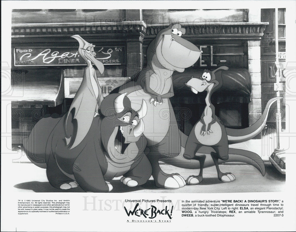 1993 Press Photo Animation &quot;We&#39;re Back! A Dinosaur&#39;s Story&quot; - Historic Images