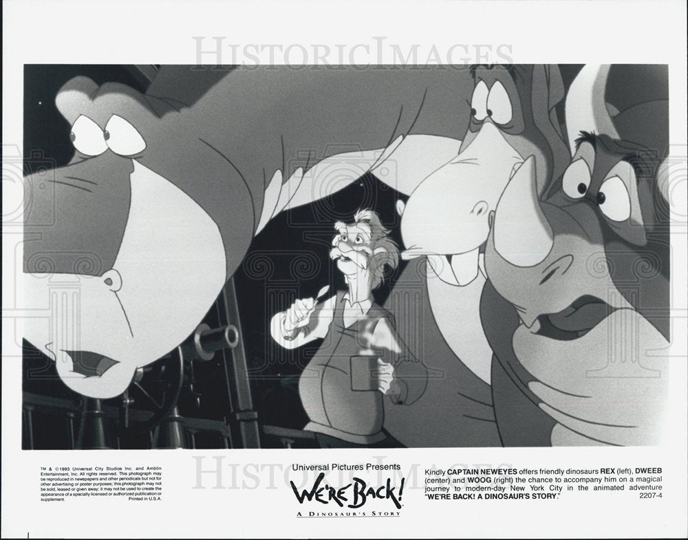 1993 Press Photo Animation &#39;&#39;Were Back! A Dinosaurs Story&#39;&#39; - Historic Images