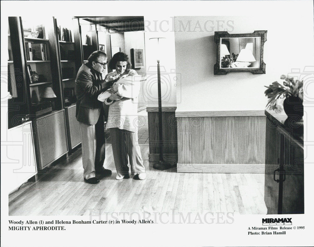 1995 Press Photo Woody Allen Helena Bohnam Carter MIGHTY APHRODITE - Historic Images