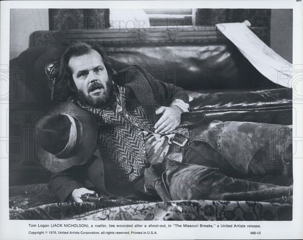 1976 Press Photo Jack Nicholson in &quot;The Missouri Breaks&quot; - Historic Images