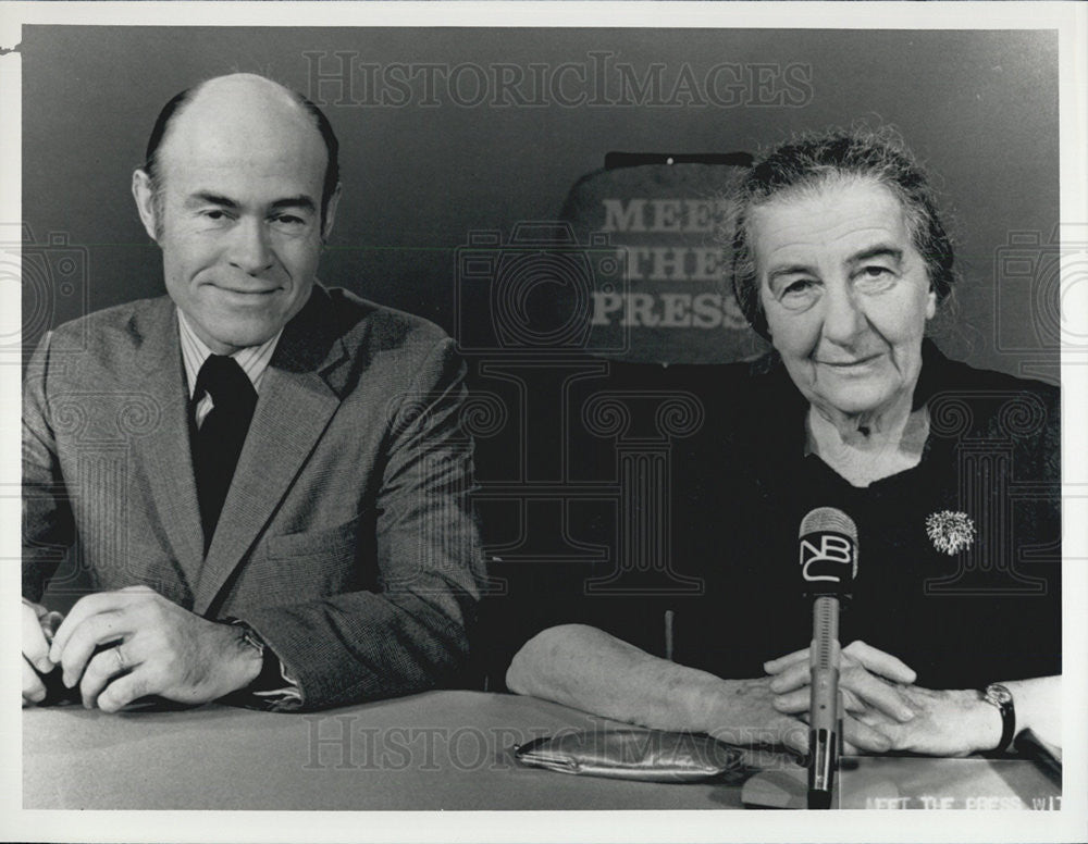 1971 Press Photo Israeli PM Golda Meir and moderator Bill Monroe - Historic Images