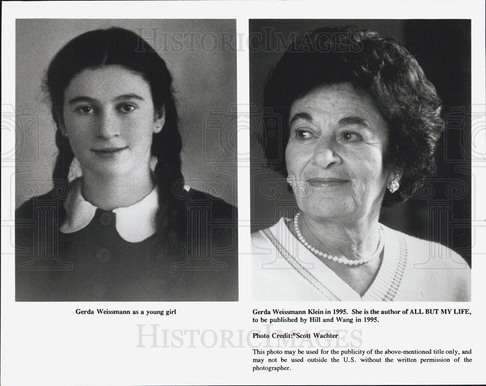 Press Photo Gerda Wiessman as a young girl and in 1995. - Historic Images