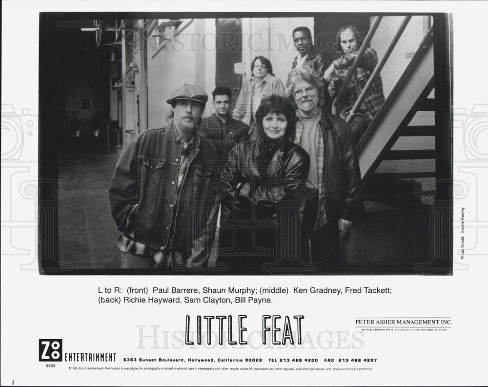 Press Photo Little Feat, Paul Barrere, Shaun Murphy, Ken Gradney, Fred Tackett - Historic Images