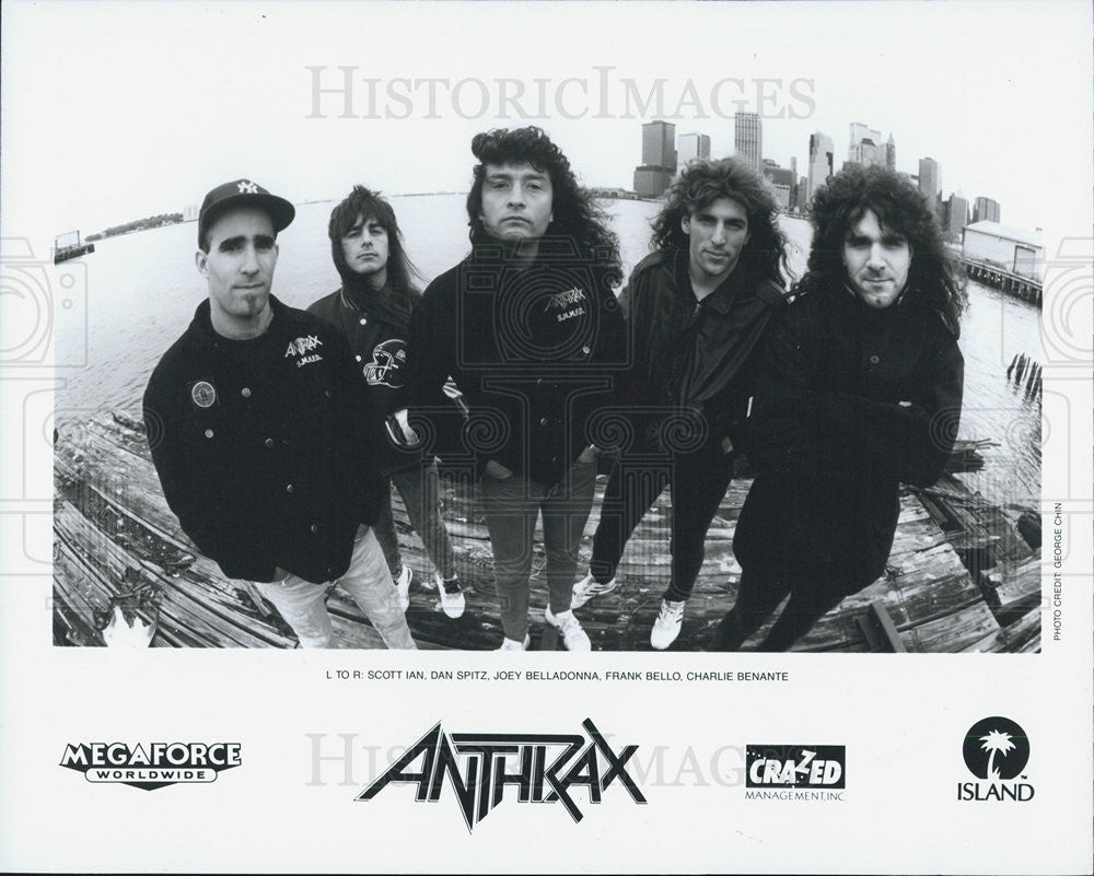 1992 Press Photo Anthrax Island Speed Metal Band Musical Group - Historic Images