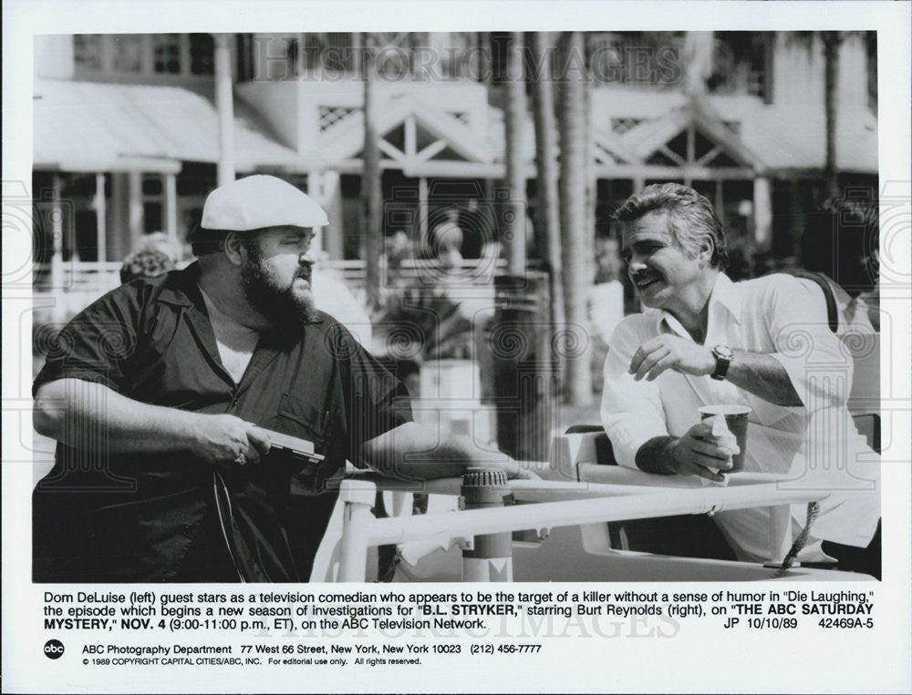 1989 Press Photo Dom DeLuise Burt Reynolds B.L. Stryker ABC TV - Historic Images