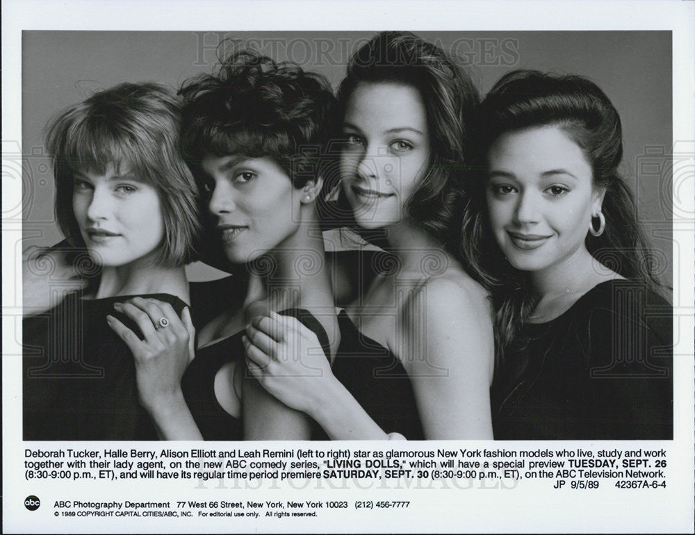 1989 Press Photo Deborah Tucker, Halle Berry, Alison Elliott and Leah Remini - Historic Images