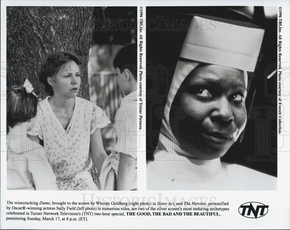 1996 Press Photo Whoopi Goldberg Sister Act Sally Field The Heroine TNT - Historic Images