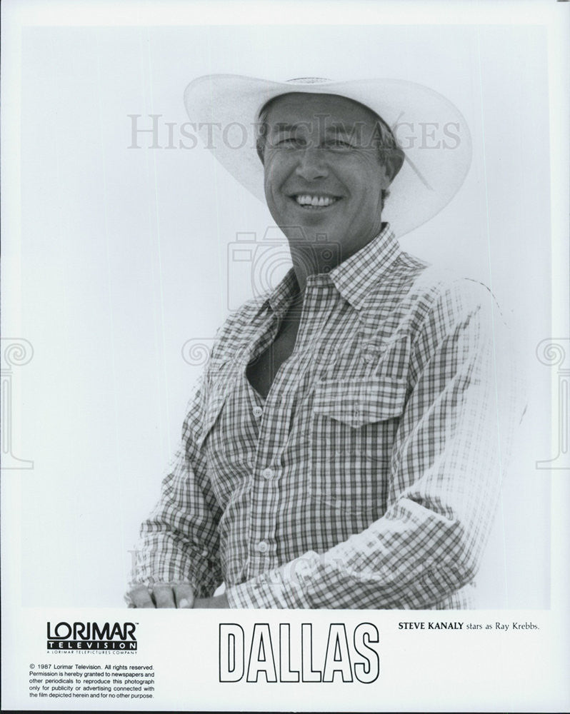 1987 Press Photo Steve Kanaly as Ray Krebbs on &quot;Dallas&quot; - Historic Images