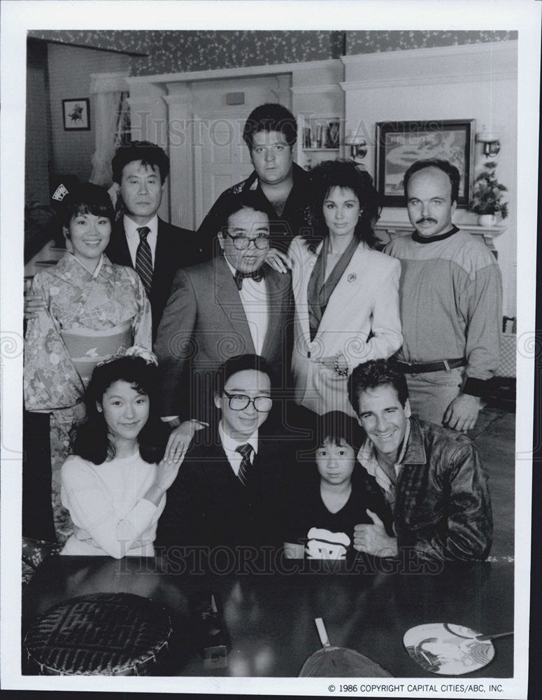 1986 Press Photo P. Yasutake, G. Watanabe, S. Atari, S. Bakula, E. Kuroda - Historic Images