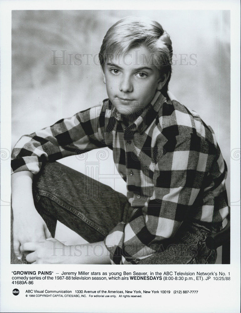 1988 Press Photo Jeremy Miller Growing Pains ABC Television - Historic Images