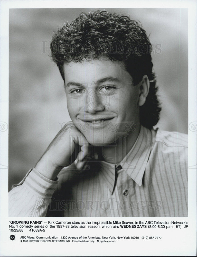 1988 Press Photo Kirk Cameron Growing Pains ABC Television - Historic Images