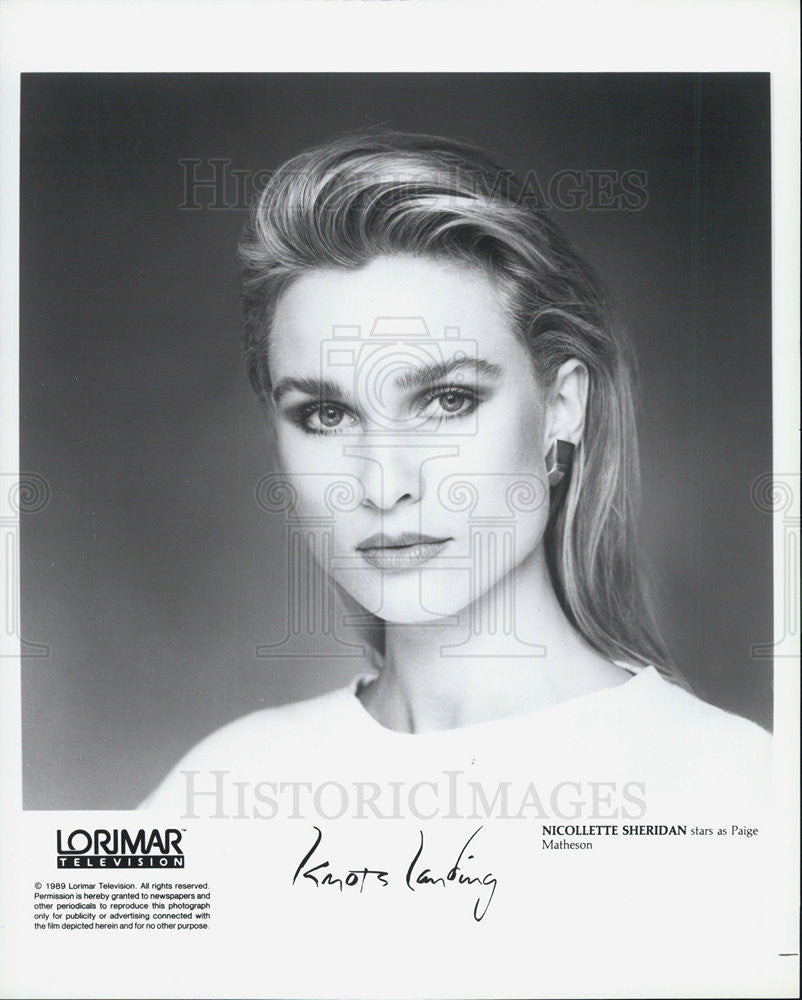 1989 Press Photo of Nicollette Sheridan as Paige Matheson on TV&#39;s Knots Landing - Historic Images