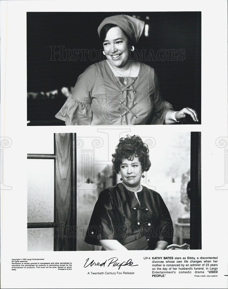 Press Photo Actress Kathy Bates in 1992 Film &quot;Used People&quot; - Historic Images