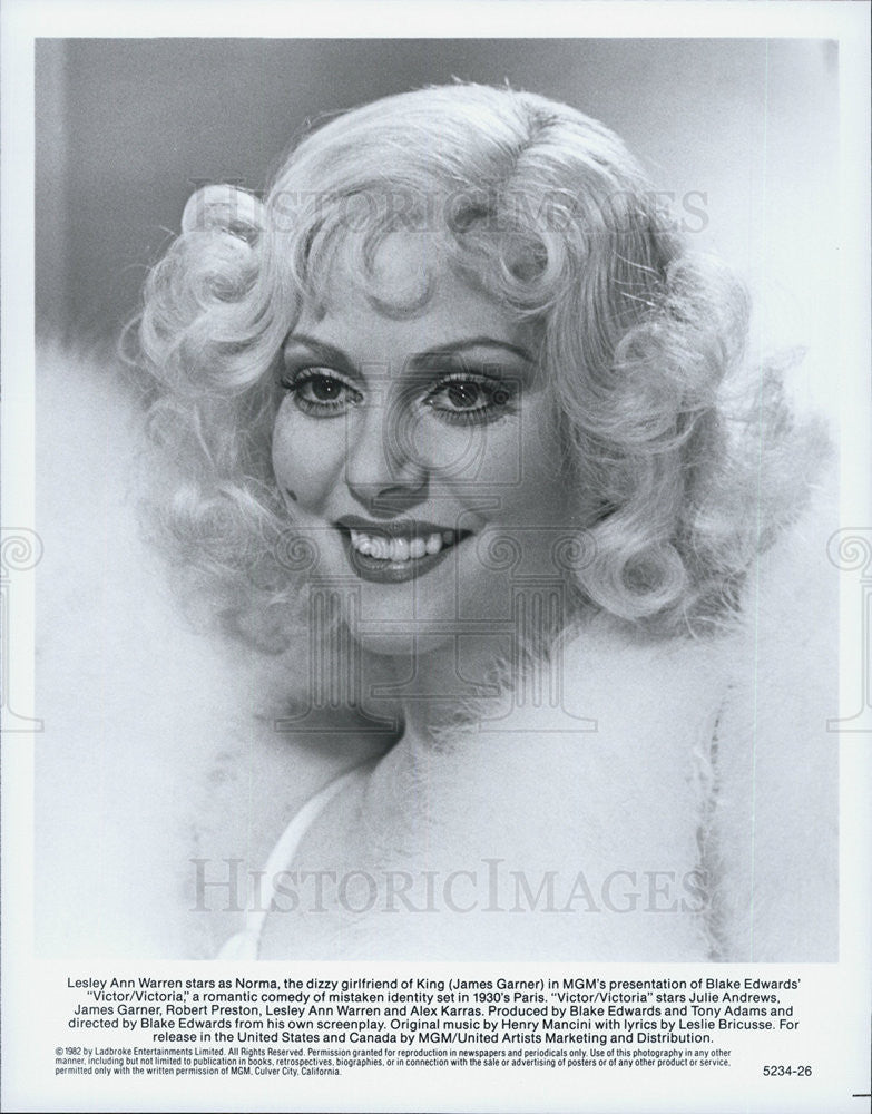 1982 Press Photo Lesley Ann Warren Stars As Norma In Victor/Victoria Set In 1930 - Historic Images