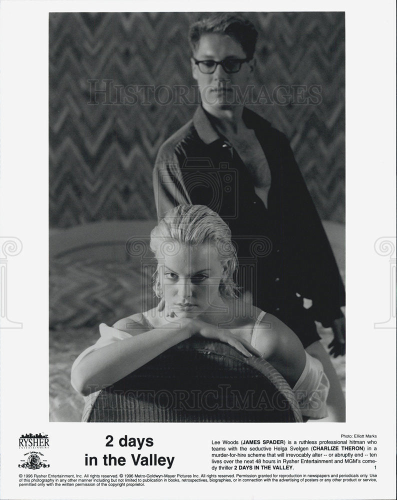 1996 Press Photo James Spader Actor Charlize Theron Actress 2 Days In Valley - Historic Images