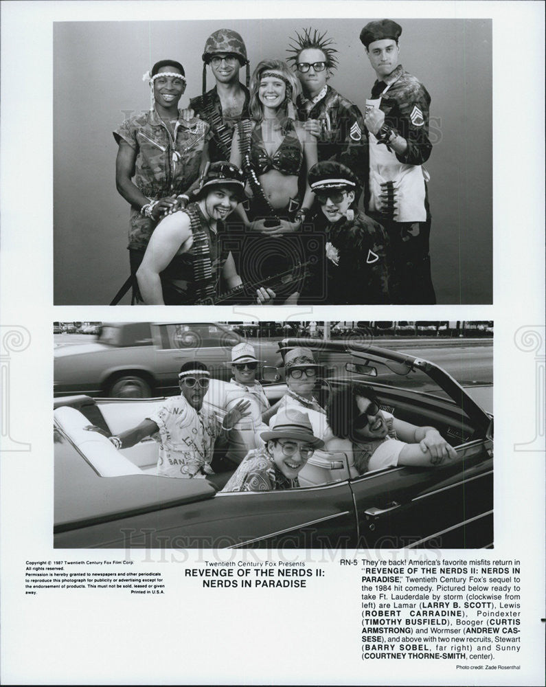 1987 Press Photo &quot;Revenge of the Nerds II: Nerds in Paradise&quot; - Historic Images