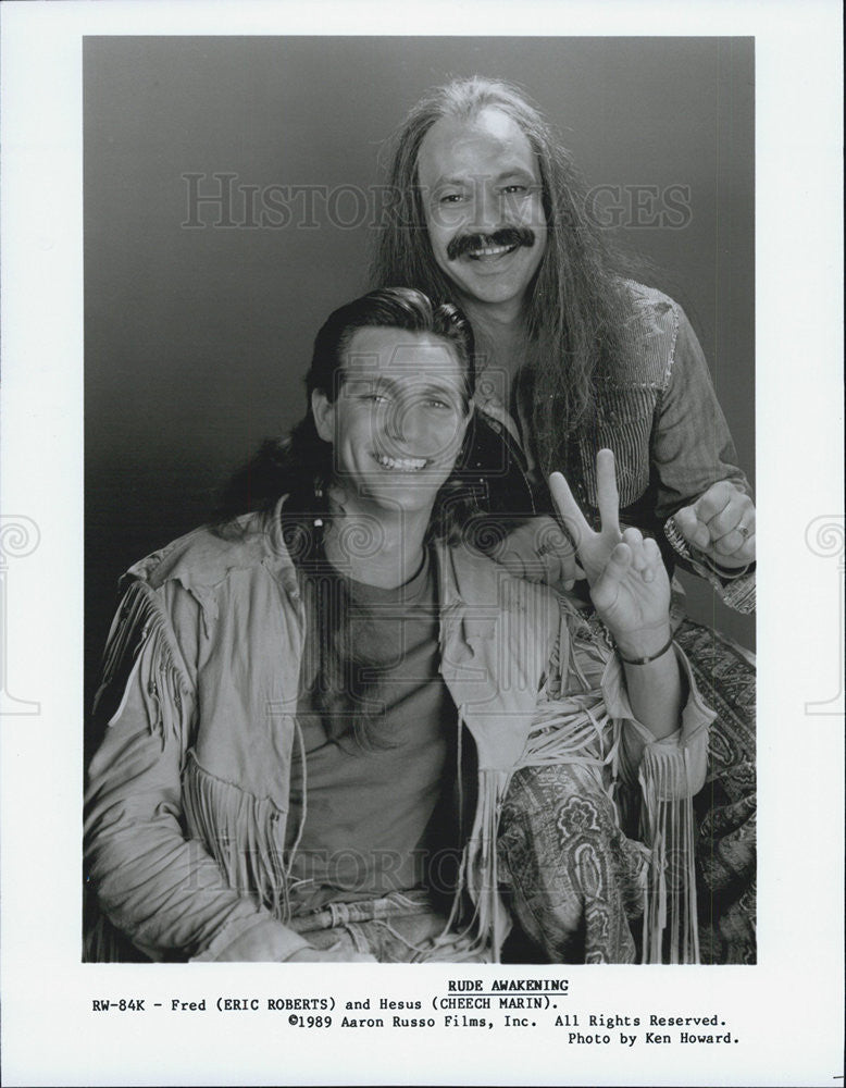 1989 Press Photo Eric Roberts Actor Cheech Marin Rude Awakening Comedy Movie - Historic Images
