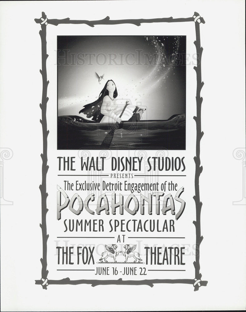 1995 Press Photo Ad for Disney&#39;s &quot;Pocahontas&quot; - Historic Images