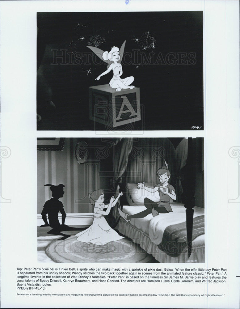 1953 Press Photo Disney&#39;s &quot;Peter Pan&quot; - Historic Images