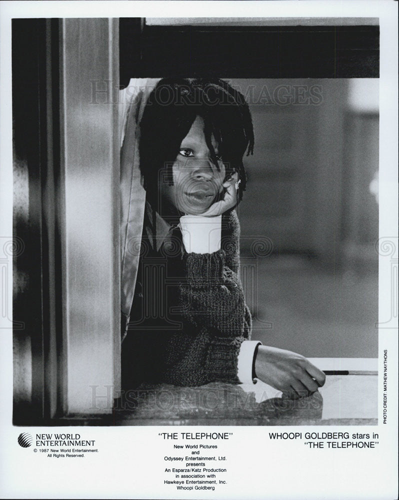 1987 Press Photo Whoopi Goldberg in &quot;The Telephone - Historic Images