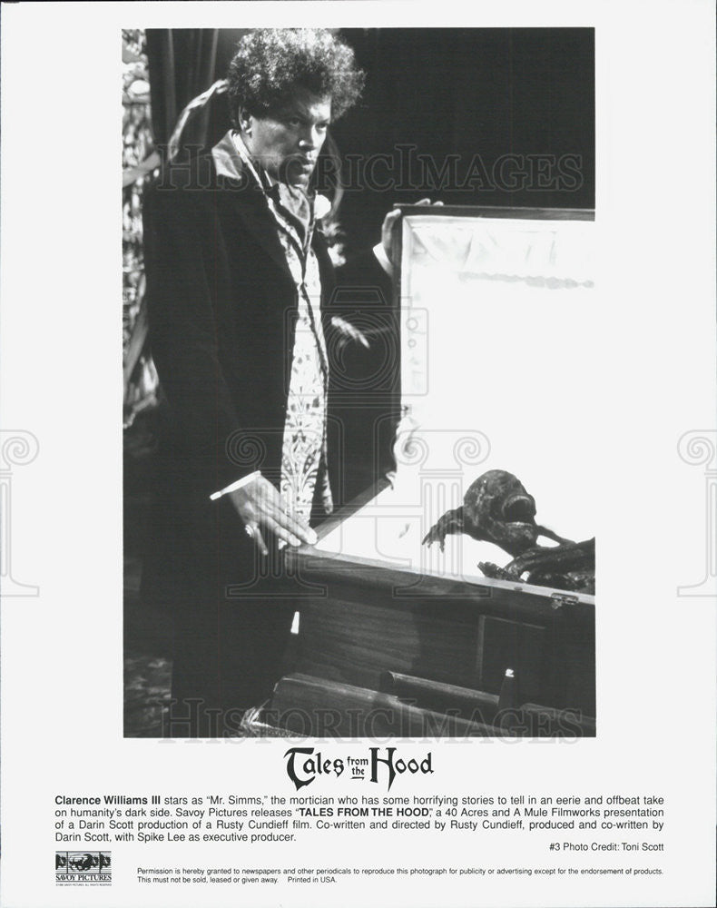 1995 Press Photo Clarence Williams III Actor Tales From Hood Horror Film Movie - Historic Images