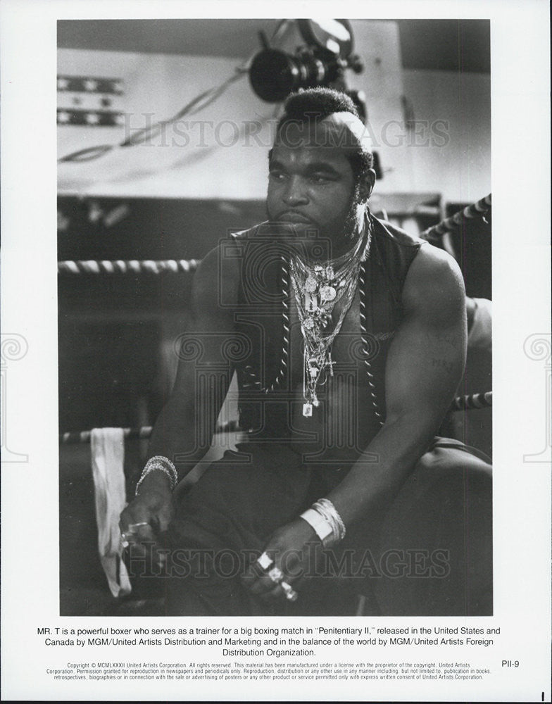 1982 Press Photo Mr. T Actor Boxer Penitentiary II Movie Film - Historic Images