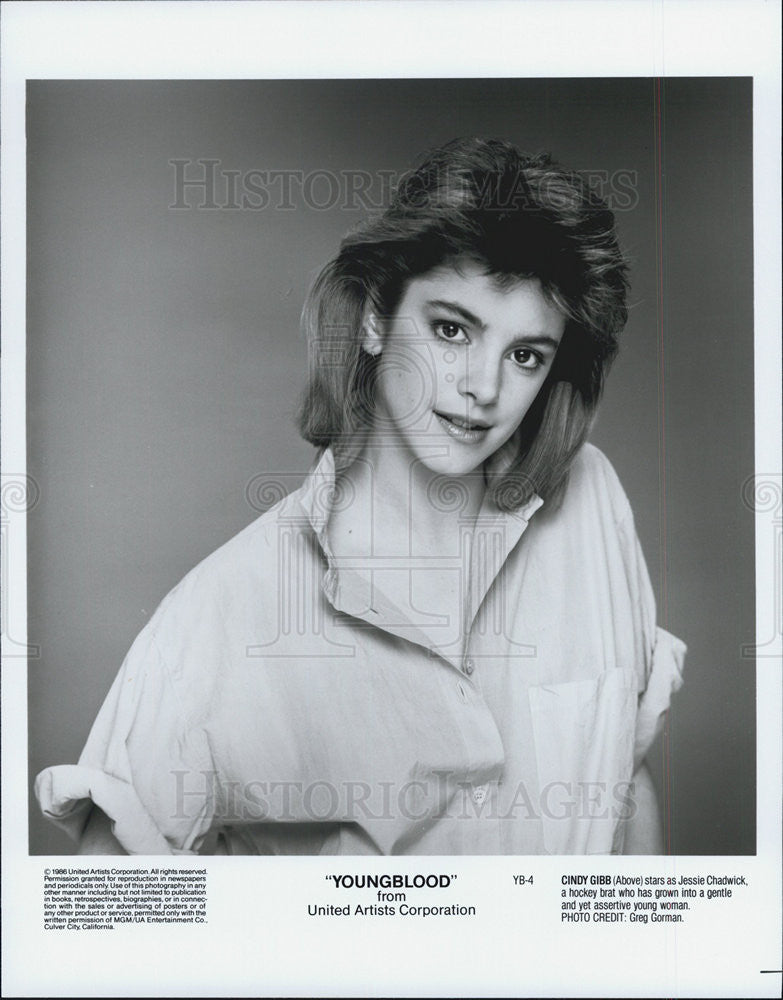 1986 Press Photo Cindy Gibb YOUNGBLOOD - Historic Images