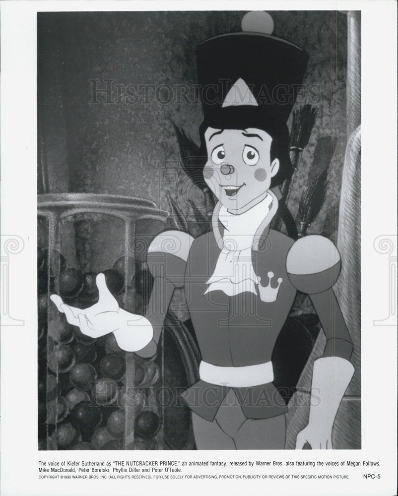 1990 Press Photo Actor Kiefer Sutherland Voices Character The Nutcracker Prince - Historic Images