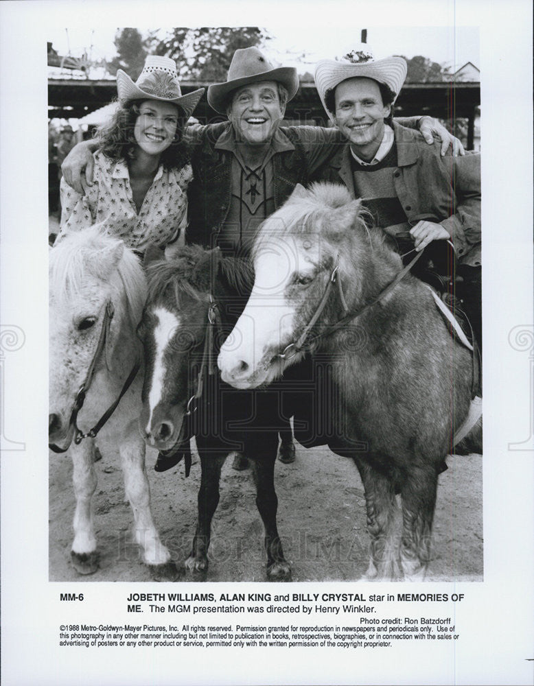 1988 Press Photo Memories of Me Jobeth Williams Alan King Billy Crystal - Historic Images