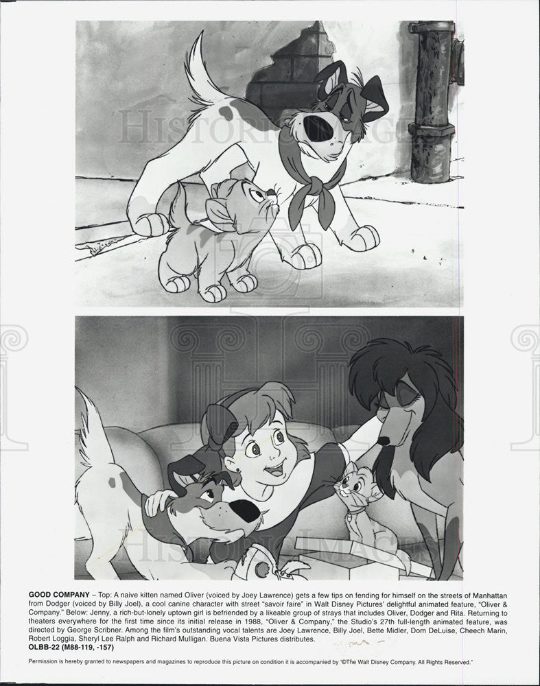 Press Photo Walt Disney Pictures, Oliver &amp; Company - Historic Images