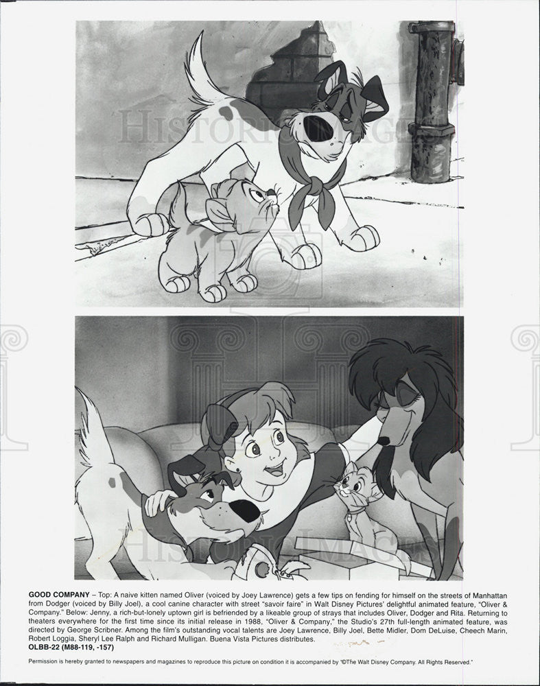 Press Photo Walt Disney Pictures, Oliver & Company - Historic Images