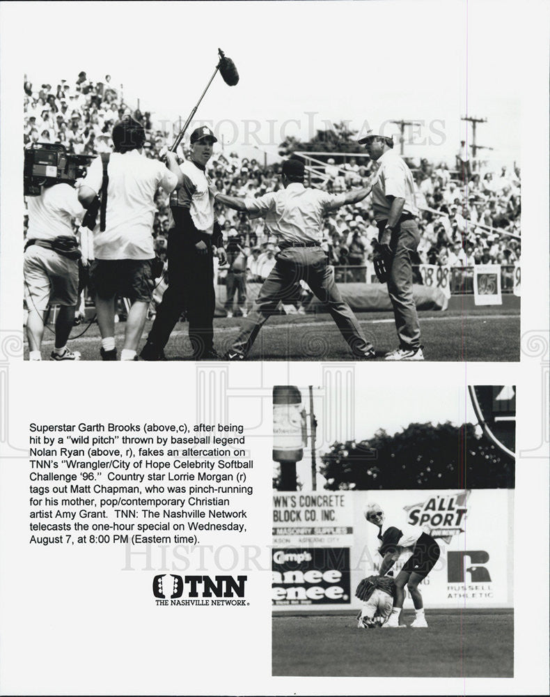 1996 Press Photo Wrangler City of Hope Celebrity Softball Challenge on TNN - Historic Images