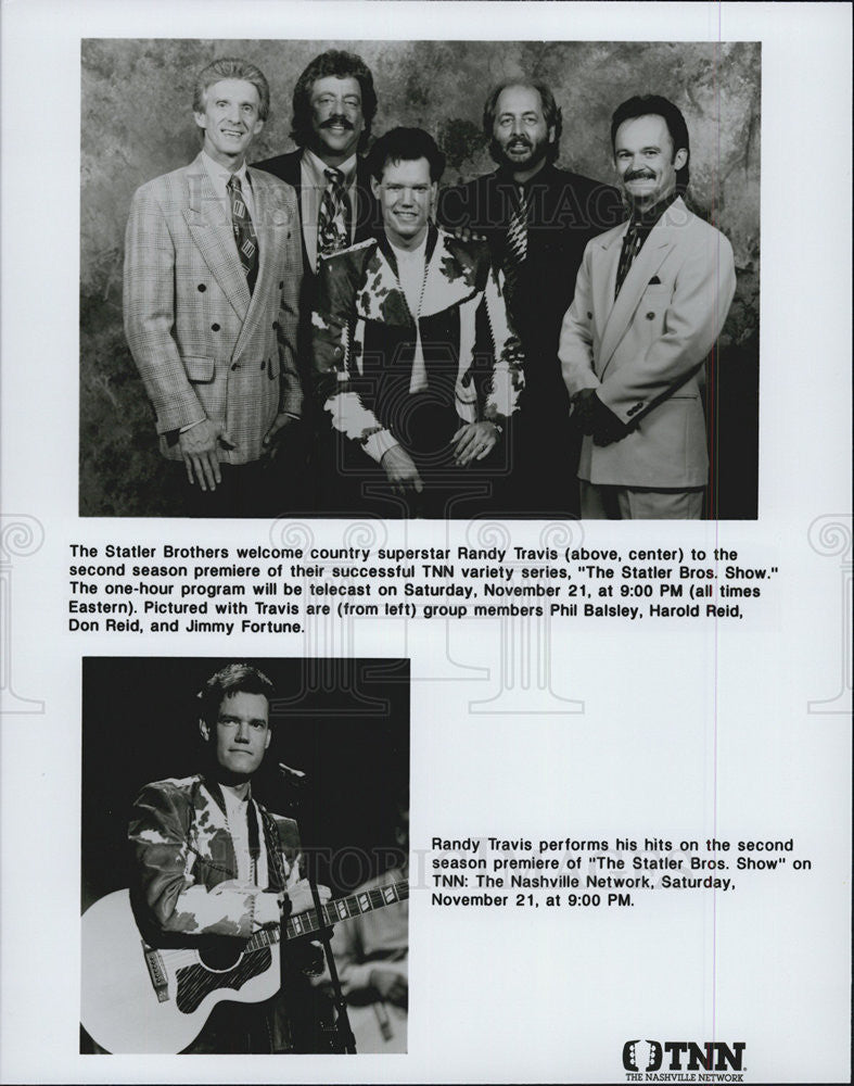 Press Photo Statler Brothers &amp; Randy Travis - Historic Images