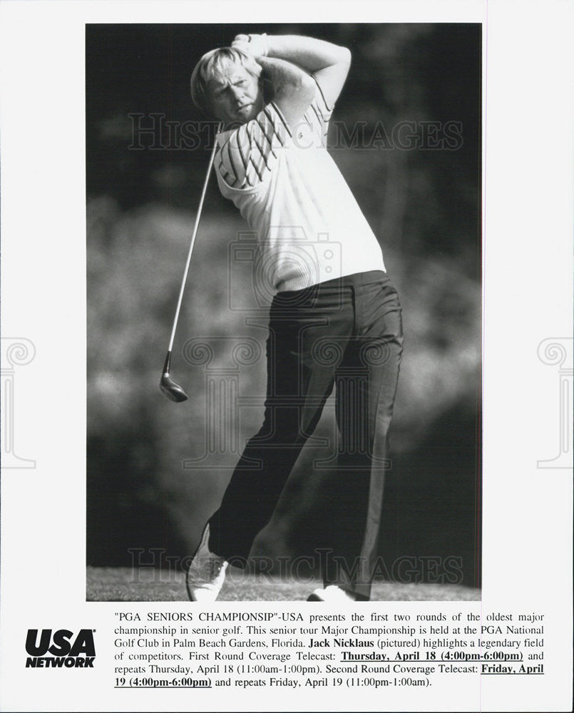 Press Photo Jack Nicolas, PGA Senors Championship.  USA network - Historic Images