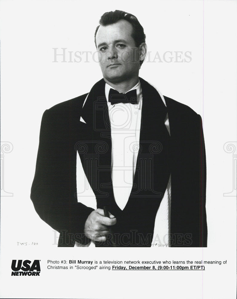 1988 Press Photo Bill Murray in &quot;Scrooged&quot; - Historic Images