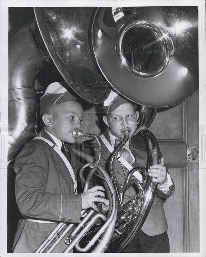 Press Photo Billy Bayse Lawrence Peterson Fisher YMCA Boy&#39;s Band Concert - Historic Images