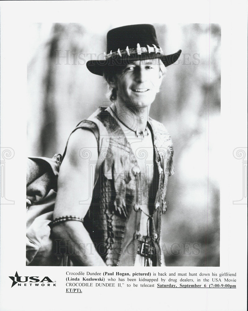 1988 Press Photo Actor Paul Hogan Sarring In &quot;Crocodile Dundee II&quot; USA Network - Historic Images