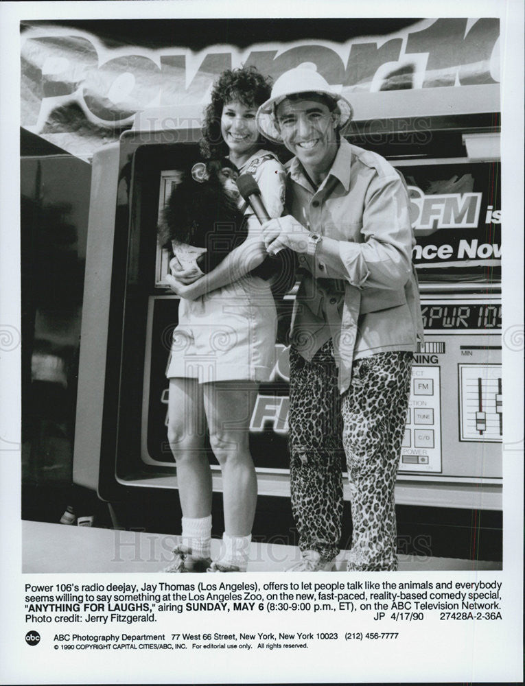 1990 Press Photo Jay Thomas on &quot;Anything for Laughs&quot; - Historic Images