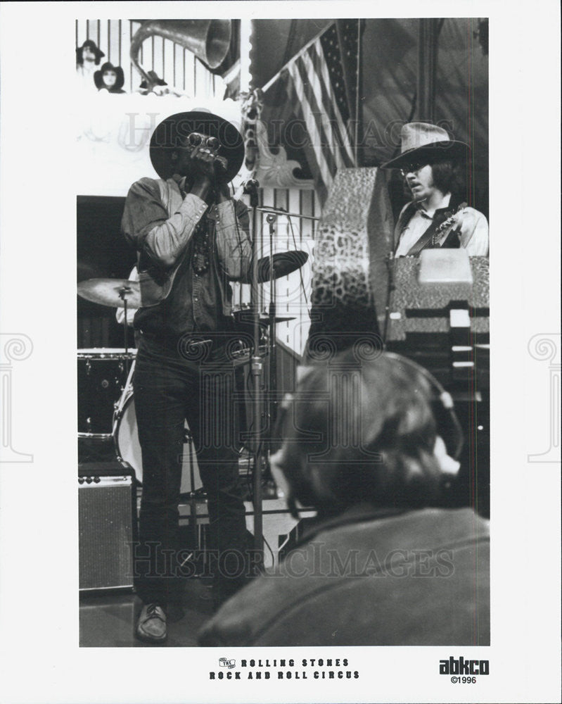 1996 Press Photo Pictured are the Rolling Stones at the Rock and Roll Circus. - Historic Images