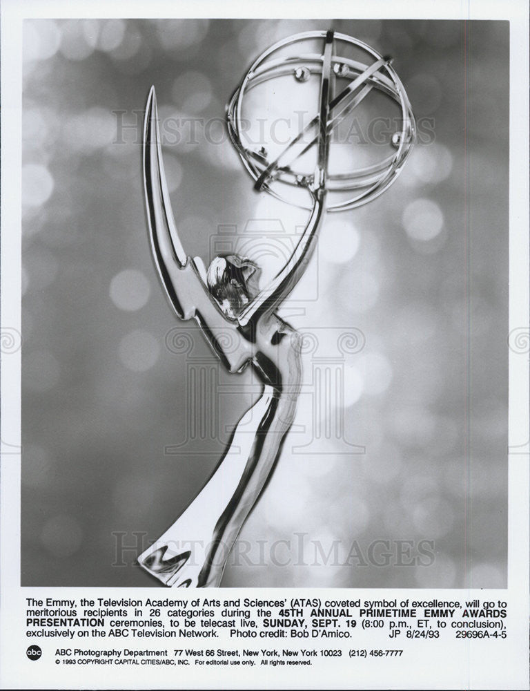 1993 Press Photo Emmy Television Academy Arts Sciences Symbol Awards Show - Historic Images